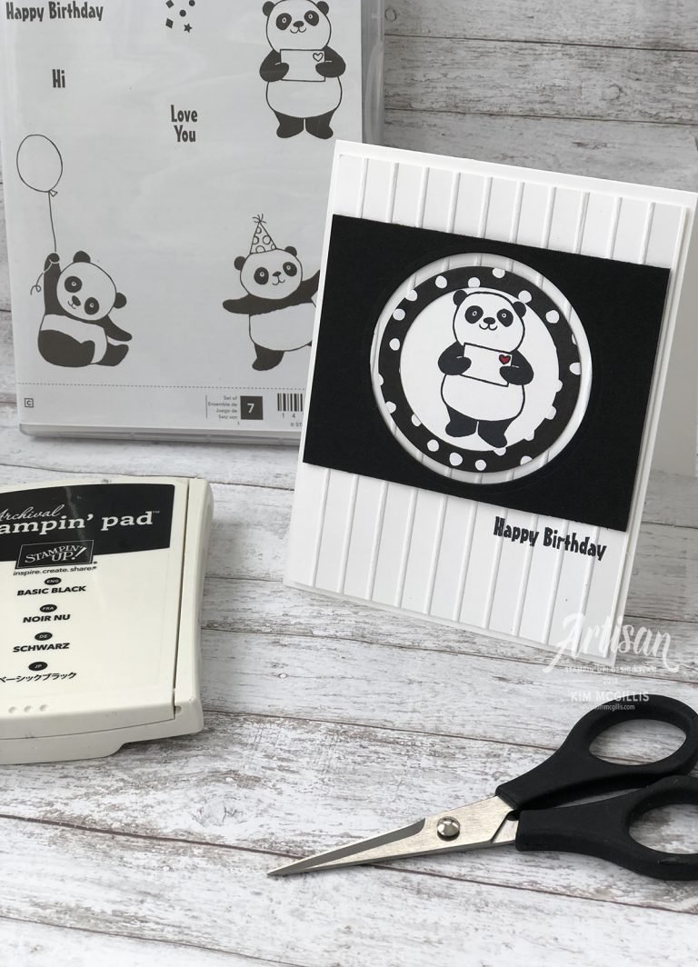 Party Pandas Black and White Card