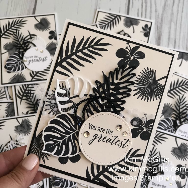Black and White Tropical Escape Card