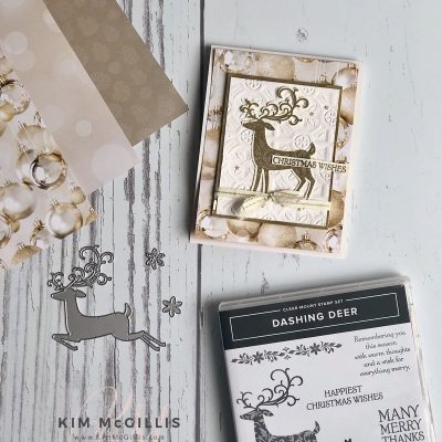 Monochromatic Dashing Deer Holiday Card