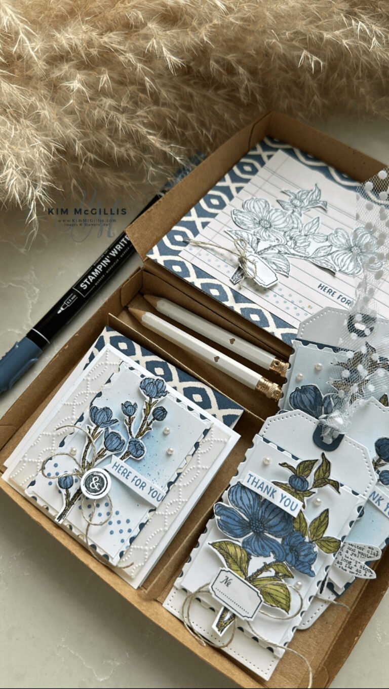 Stampin’up!’s Detailed Dogwood Tag And Mini Card Box
