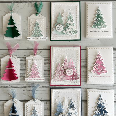 Stampin’up!’s Decorative Trees Monochromatic Cards