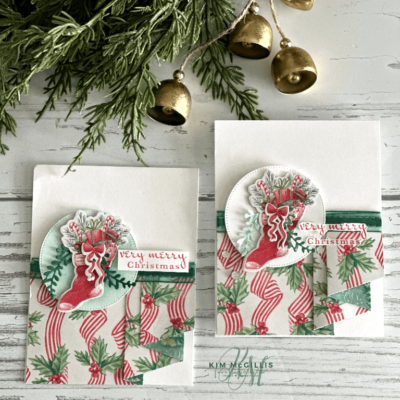 Stampin’up!’s Sentimental Christmas card Pleated Skirt Card