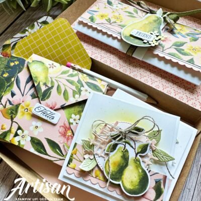 Painterly Pears Mini Card And DIY Envelope